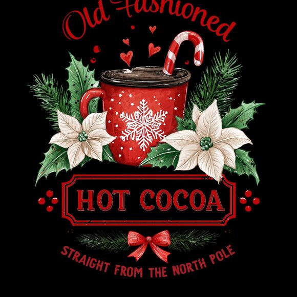 Christmas Kitchen Towel Set, Old Fashioned Hot Cocoa Towels, Vintage Towel - Picture 3 of 9